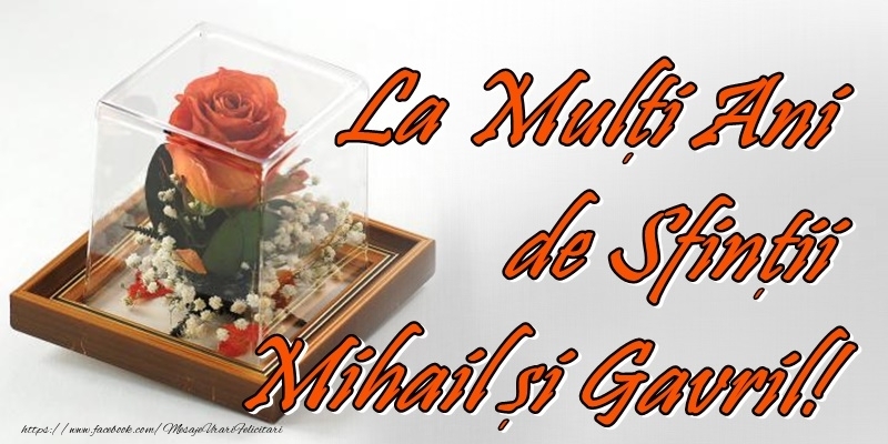 La multi ani de Sfintii Mihail si Gavril! - Felicitari onomastice de Sfintii Mihail si Gavril cu trandafiri