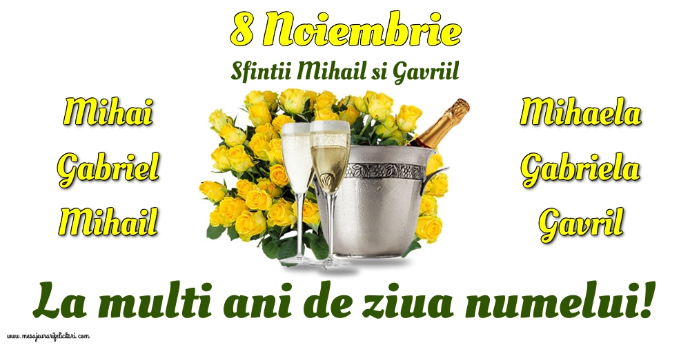 8 Noiembrie - Sfintii Mihail si Gavriil - Felicitari onomastice de Sfintii Mihail si Gavril