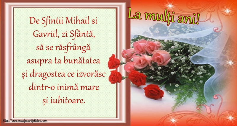 La mulți ani! - Felicitari onomastice de Sfintii Mihail si Gavril cu mesaje