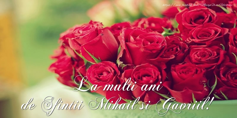 La multi ani de Sfintii Mihail si Gavriil! - Felicitari onomastice de Sfintii Mihail si Gavril cu trandafiri