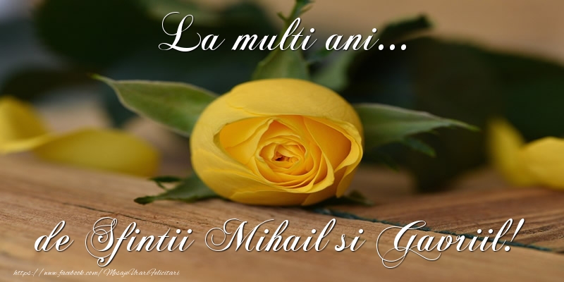 La multi ani... de Sfintii Mihail si Gavriil! - Felicitari onomastice de Sfintii Mihail si Gavril cu trandafiri