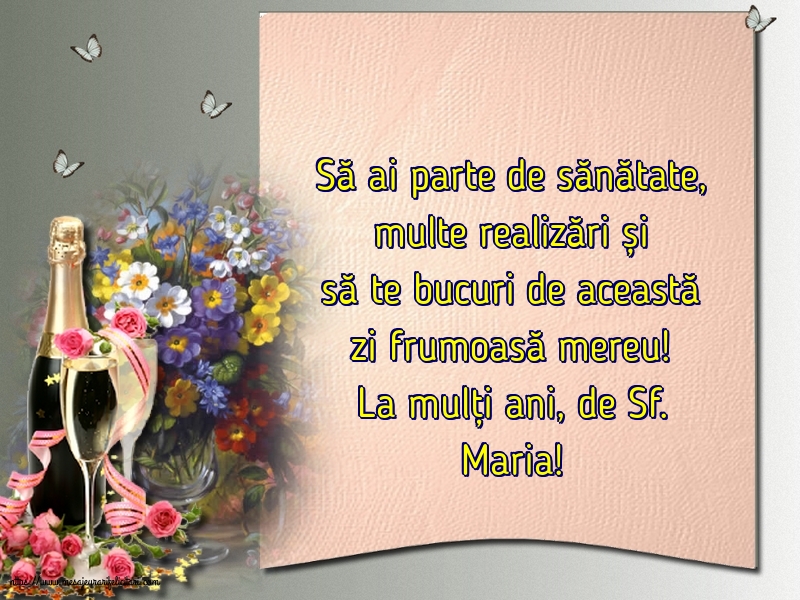 La mulți ani, de Sf. Maria! - Felicitari onomastice de Sfanta Maria Mica cu mesaje