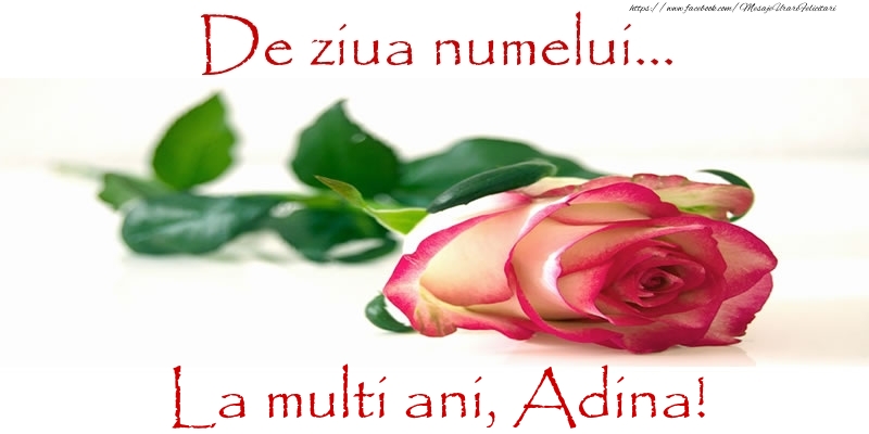De ziua numelui... La multi ani, Adina! - Felicitari onomastice cu trandafiri