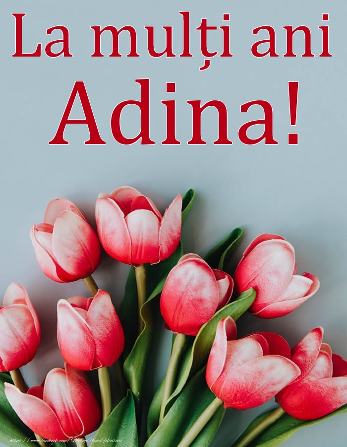 La mulți ani, Adina! - Felicitari onomastice cu flori
