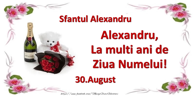 Alexandru, la multi ani de ziua numelui! 30.August Sfantul Alexandru - Felicitari onomastice