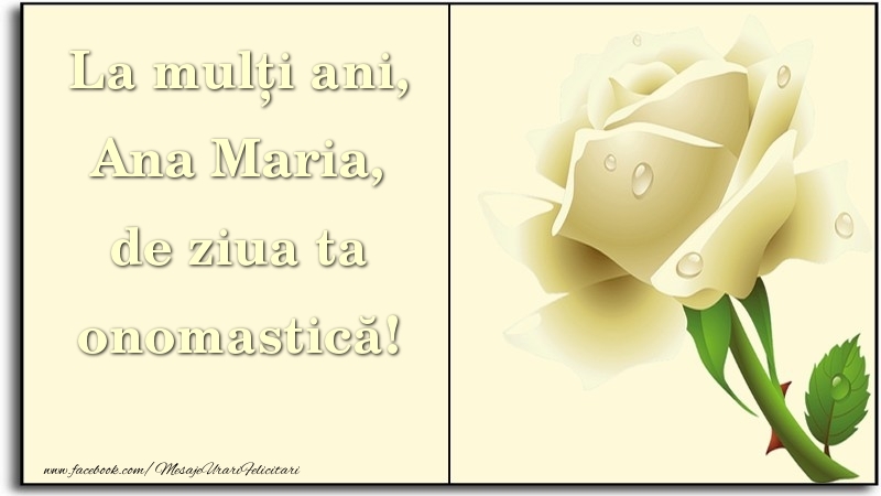 La mulți ani, de ziua ta onomastică! Ana Maria - Felicitari onomastice cu trandafiri