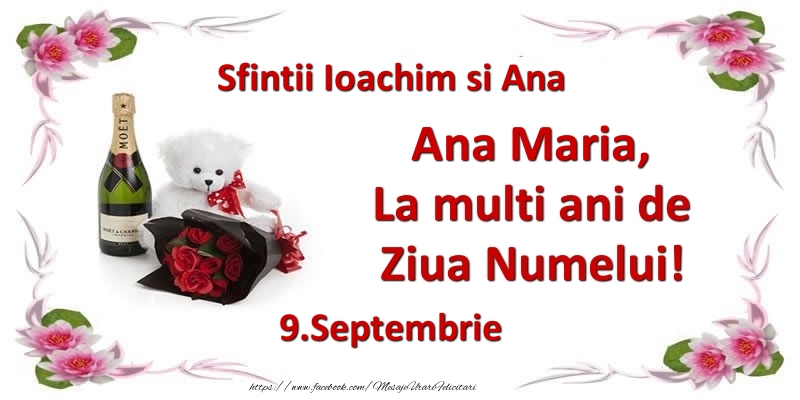 Ana Maria, la multi ani de ziua numelui! 9.Septembrie Sfintii Ioachim si Ana - Felicitari onomastice