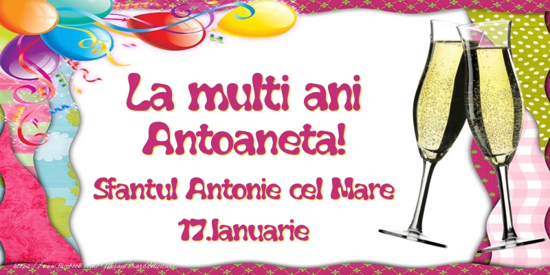 La multi ani, Antoaneta! Sfantul Antonie cel Mare - 17.Ianuarie - Felicitari onomastice