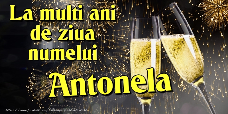 La multi ani de ziua numelui Antonela - Felicitari onomastice cu artificii