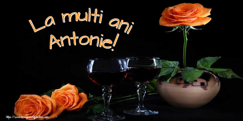 La multi ani Antonie! - Felicitari onomastice cu trandafiri