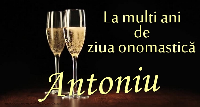 La multi ani de ziua onomastică Antoniu - Felicitari onomastice cu sampanie
