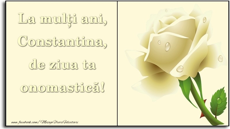 La mulți ani, de ziua ta onomastică! Constantina - Felicitari onomastice cu trandafiri