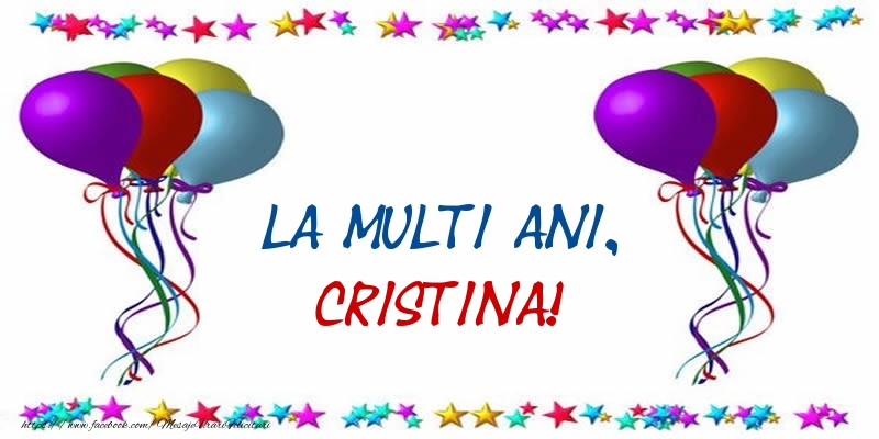 La multi ani, Cristina! - Felicitari onomastice cu confetti