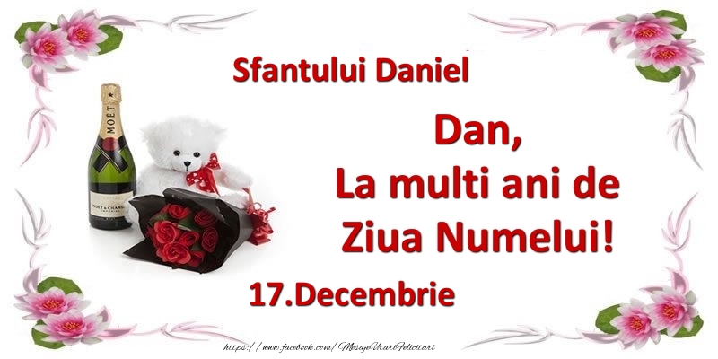 Dan, la multi ani de ziua numelui! 17.Decembrie Sfantului Daniel - Felicitari onomastice