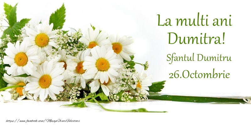 La multi ani, Dumitra! 26.Octombrie - Sfantul Dumitru - Felicitari onomastice