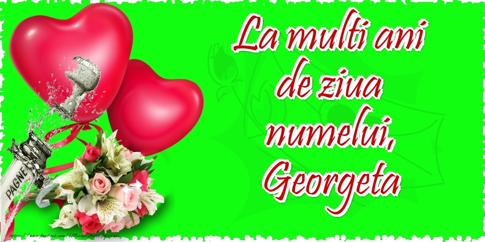 La multi ani de ziua numelui, Georgeta - Felicitari onomastice cu inimioare
