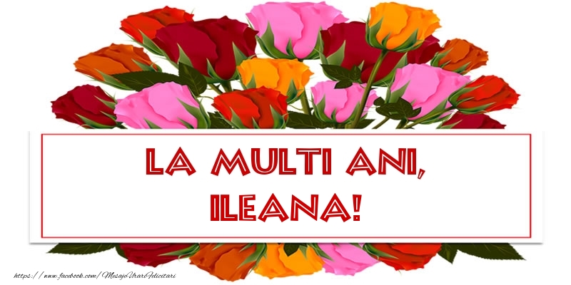 La multi ani, Ileana! - Felicitari onomastice cu trandafiri