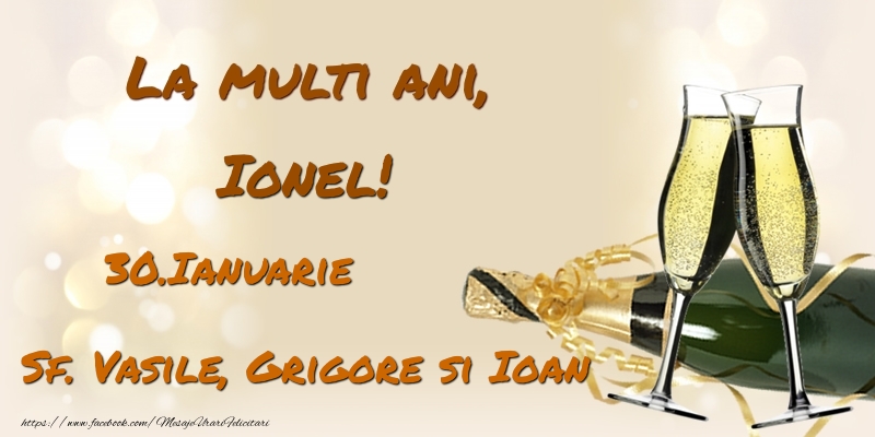  La multi ani, Ionel! 30.Ianuarie - Sf. Vasile, Grigore si Ioan - Felicitari onomastice