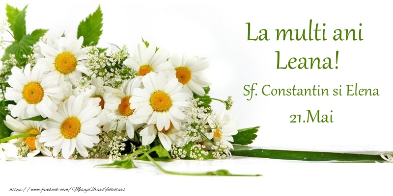 La multi ani, Leana! 21.Mai - Sf. Constantin si Elena - Felicitari onomastice