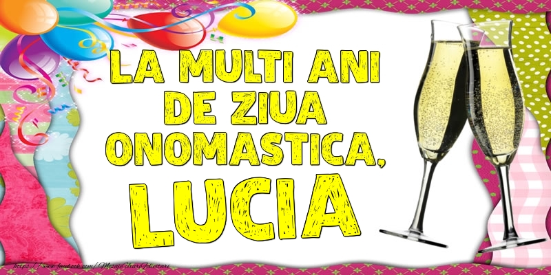 La multi ani de ziua onomastica, Lucia - Felicitari onomastice cu baloane