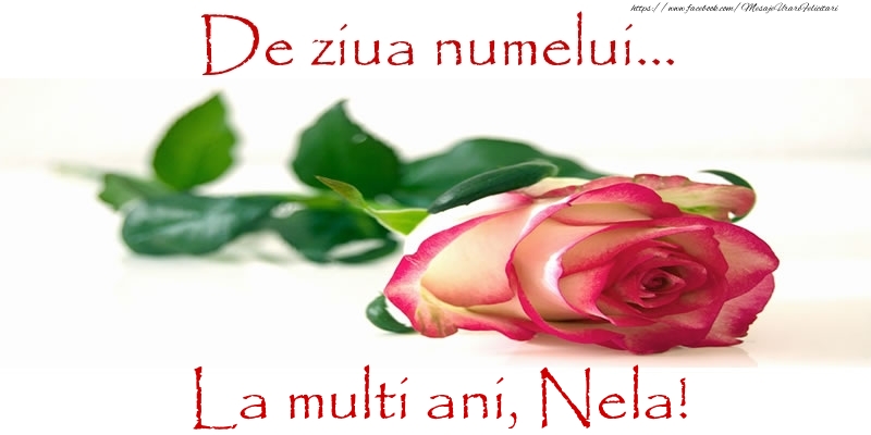 De ziua numelui... La multi ani, Nela! - Felicitari onomastice cu trandafiri