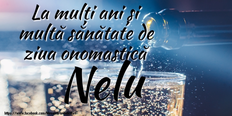 La mulți ani si multă sănătate de ziua onopmastică Nelu - Felicitari onomastice cu sampanie