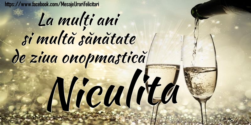 La mulți ani si multă sănătate de ziua onopmastică Niculita - Felicitari onomastice cu sampanie