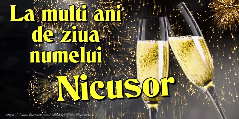 La multi ani de ziua numelui Nicusor - Felicitari onomastice cu artificii