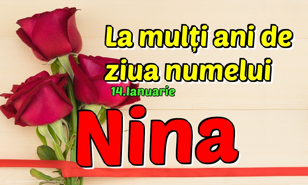 14.Ianuarie - La mulți ani de ziua numelui Nina! - Felicitari onomastice