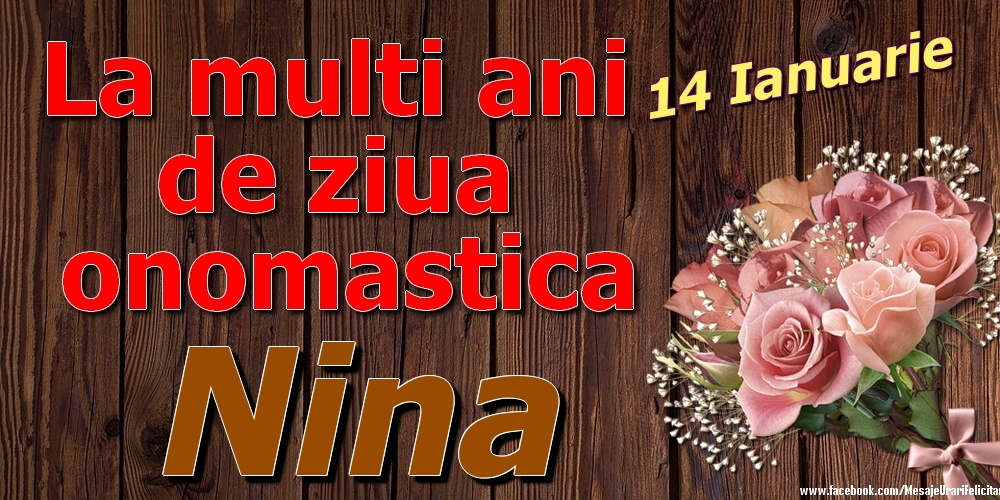 14 Ianuarie - La mulți ani de ziua onomastică Nina - Felicitari onomastice