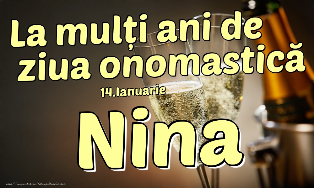 14.Ianuarie - La mulți ani de ziua onomastică Nina! - Felicitari onomastice