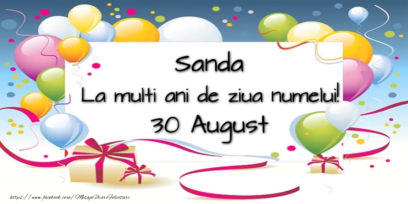 Sanda, La multi ani de ziua numelui! 30 August - Felicitari onomastice