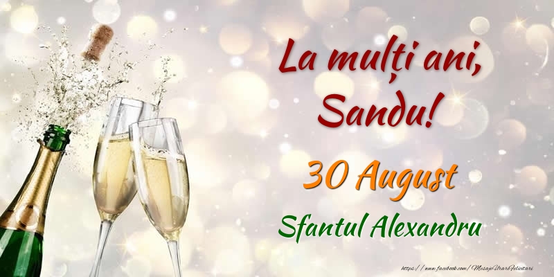 La multi ani, Sandu! 30 August Sfantul Alexandru - Felicitari onomastice