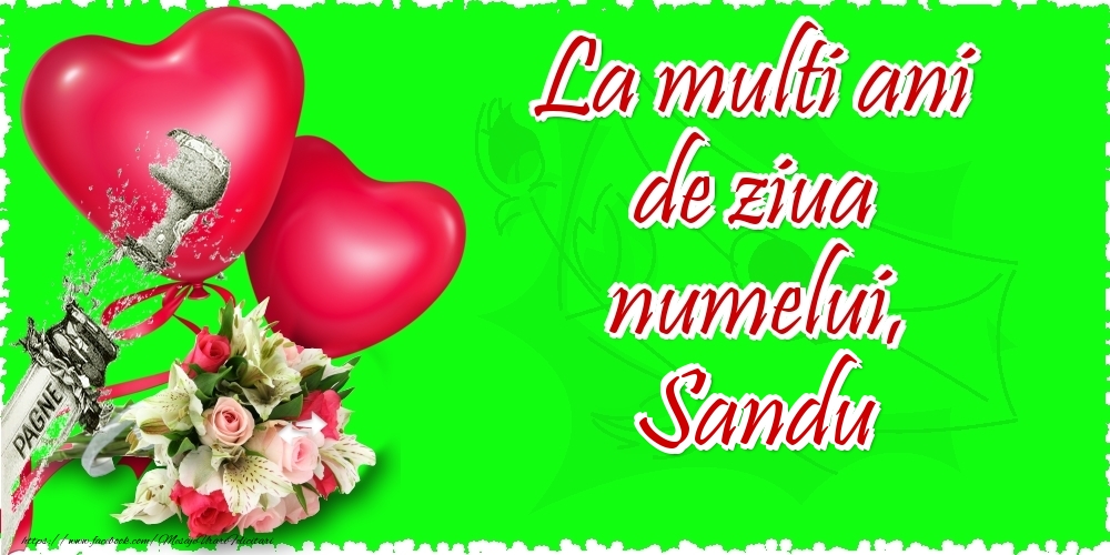 La multi ani de ziua numelui, Sandu - Felicitari onomastice cu inimioare