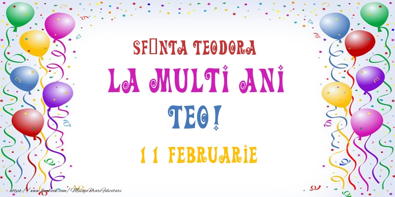 La multi ani Teo! 11 Februarie - Felicitari onomastice