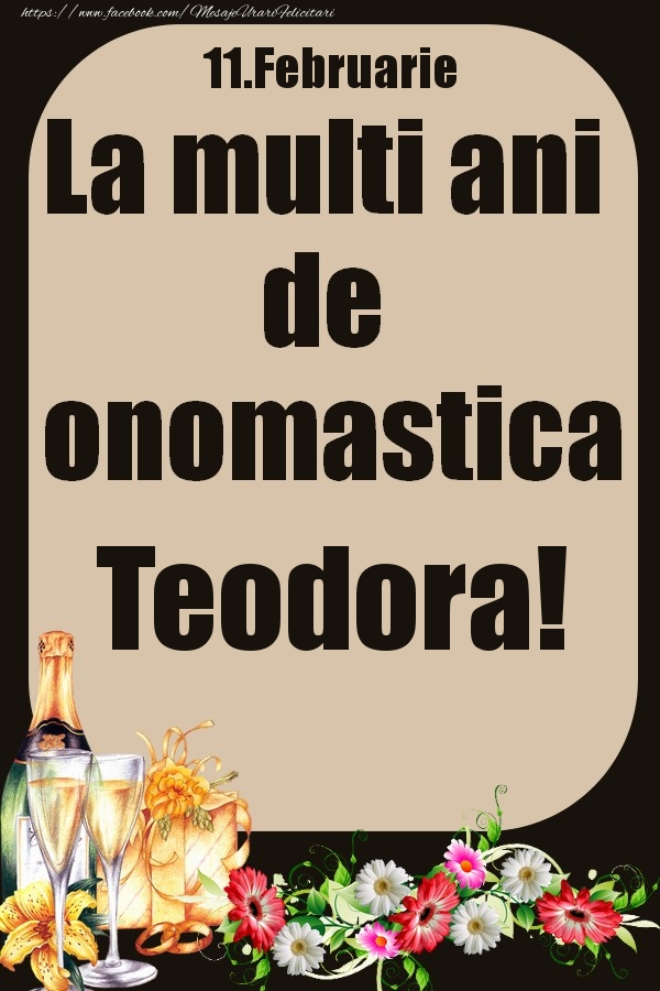 11.Februarie - La multi ani de onomastica Teodora! - Felicitari onomastice