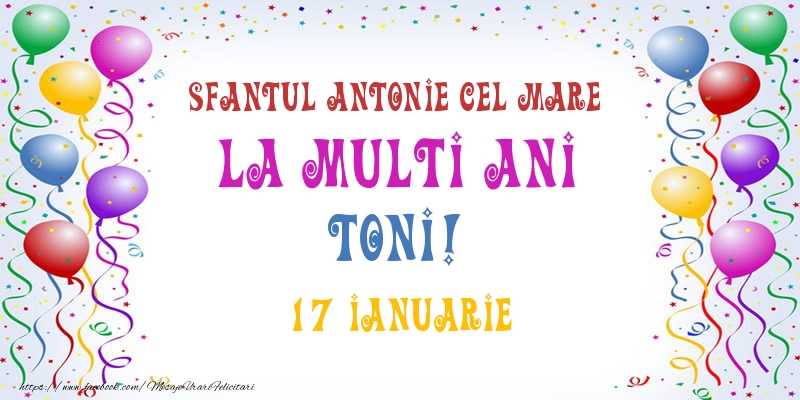 La multi ani Toni! 17 Ianuarie - Felicitari onomastice