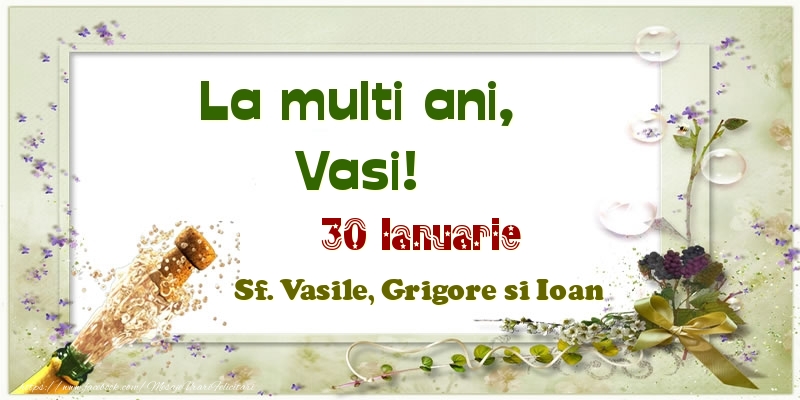 La multi ani, Vasi! 30 Ianuarie Sf. Vasile, Grigore si Ioan - Felicitari onomastice