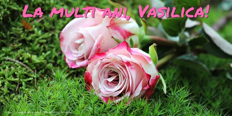La multi ani, Vasilica! - Felicitari onomastice cu trandafiri